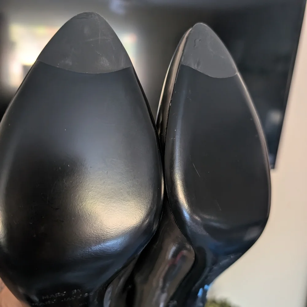 Marc By Marc Jacobs Shiny Pewter Black Heels New No‎ Box